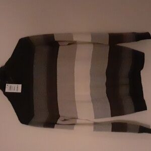 NWT Charter Club  Turtleneck  2ply Cashmere Sweater - Brown Beige and Gray